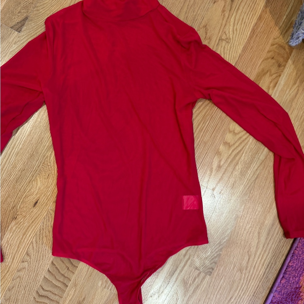 Red Turtleneck Bodysuit